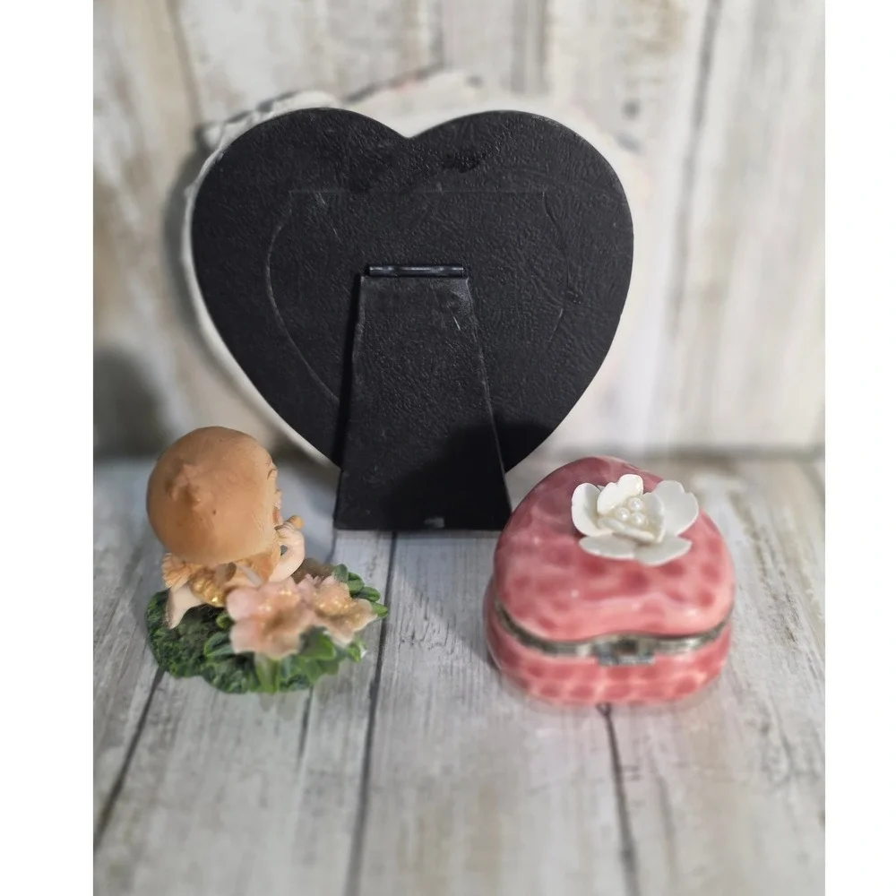 Heart‎ Shaped Photo Frame Small Trinket Rose Jewely Box Garland Decorative